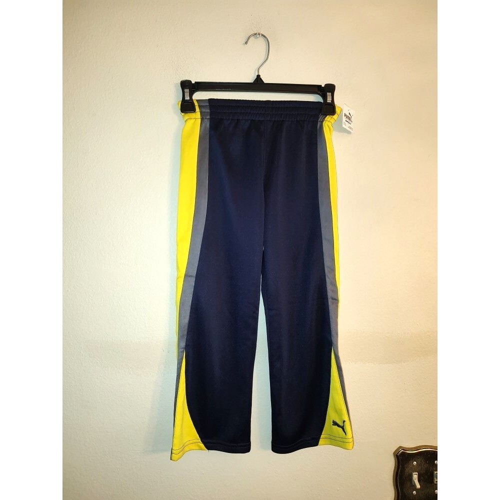New with tag Youth Boys Blue & Yellow Puma Sweatpants Youth Size 6 Length 28"